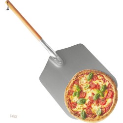 Gadgy Pizzaschep voor BBQ en Oven - Pizzaspatel - Ophangbaar - Aluminium - Lang Houten Handvat