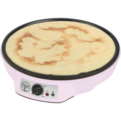 Bestron Elektrische crêpemaker in retro-design, Sweet Dreams, Antiaanbaklaag, Ø 30 cm, 1000 W, Kleur: roze